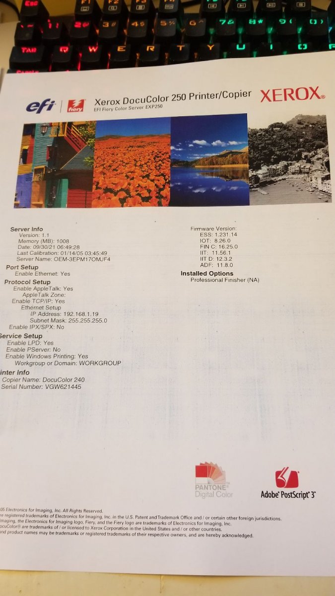 DC240 print quality ... what is this symptom of?? | Color Printing Forum